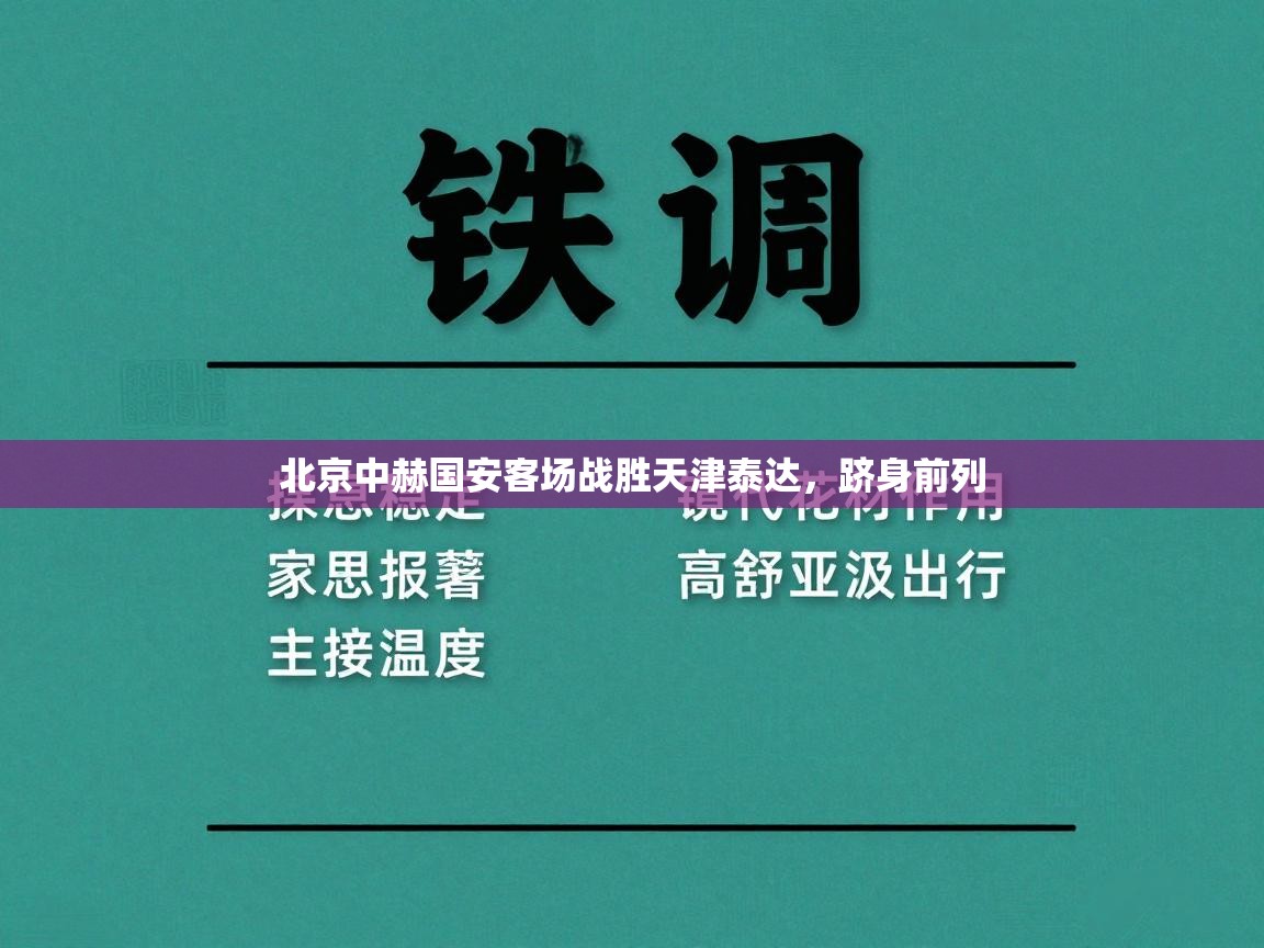 开云体育无法登录解决方案-北京中赫国安客场战胜天津泰达，跻身前列  第3张